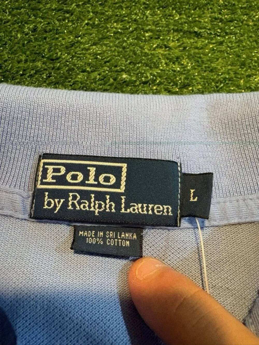 Vintage Polo Ralph Lauren polo mens large blue white deadstock new short sleeve